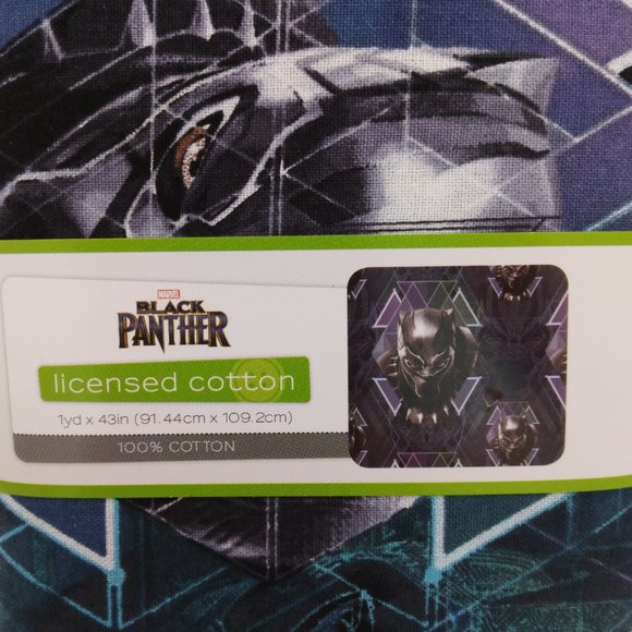 New Marvel Black Panther Precut 1 Yard Fabric Cotton Material Crafts Sewing - Picture 2 of 5